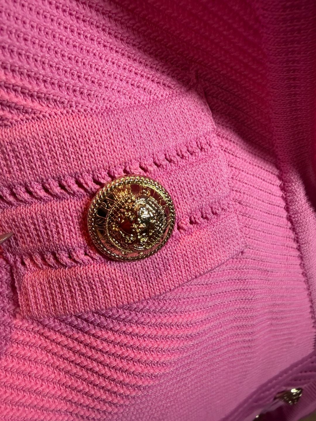 Bella Barnett Dress Size L Pink Knitted Short Sleeve Mini 4