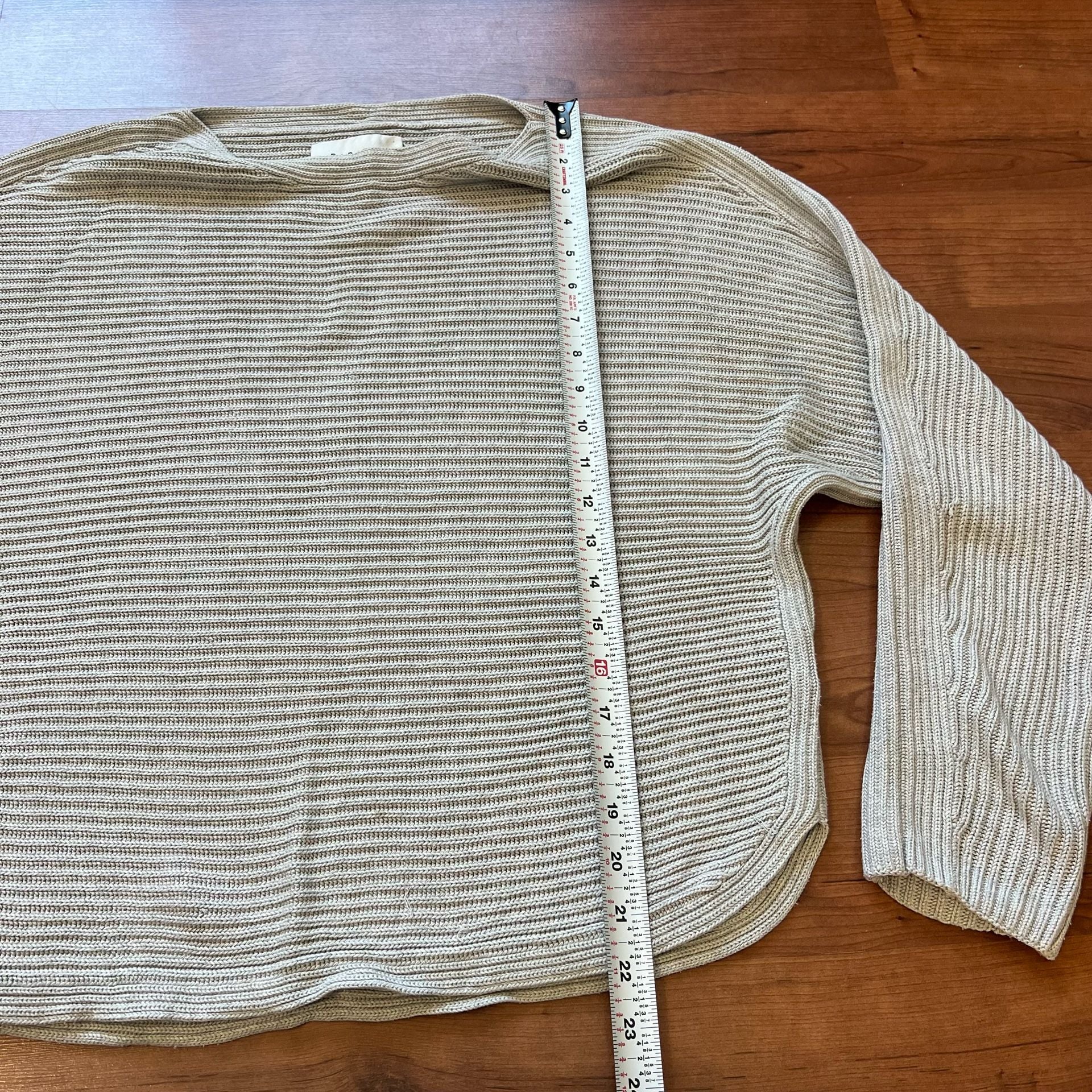 Babaton Ribbed Silk Knit Modal Sweater Size M Light Gray Boatneck 5