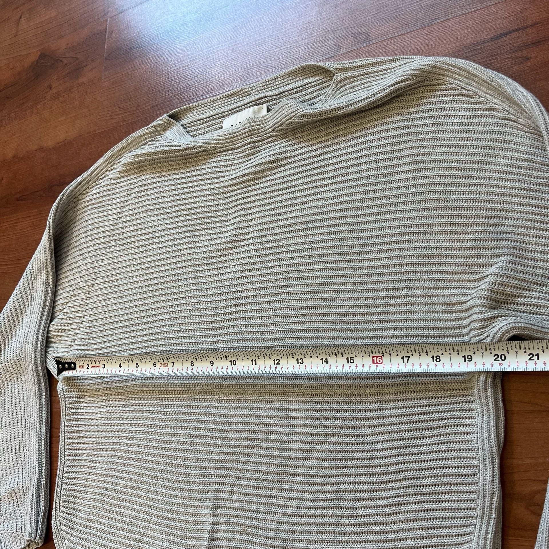 Babaton Ribbed Silk Knit Modal Sweater Size M Light Gray Boatneck 6