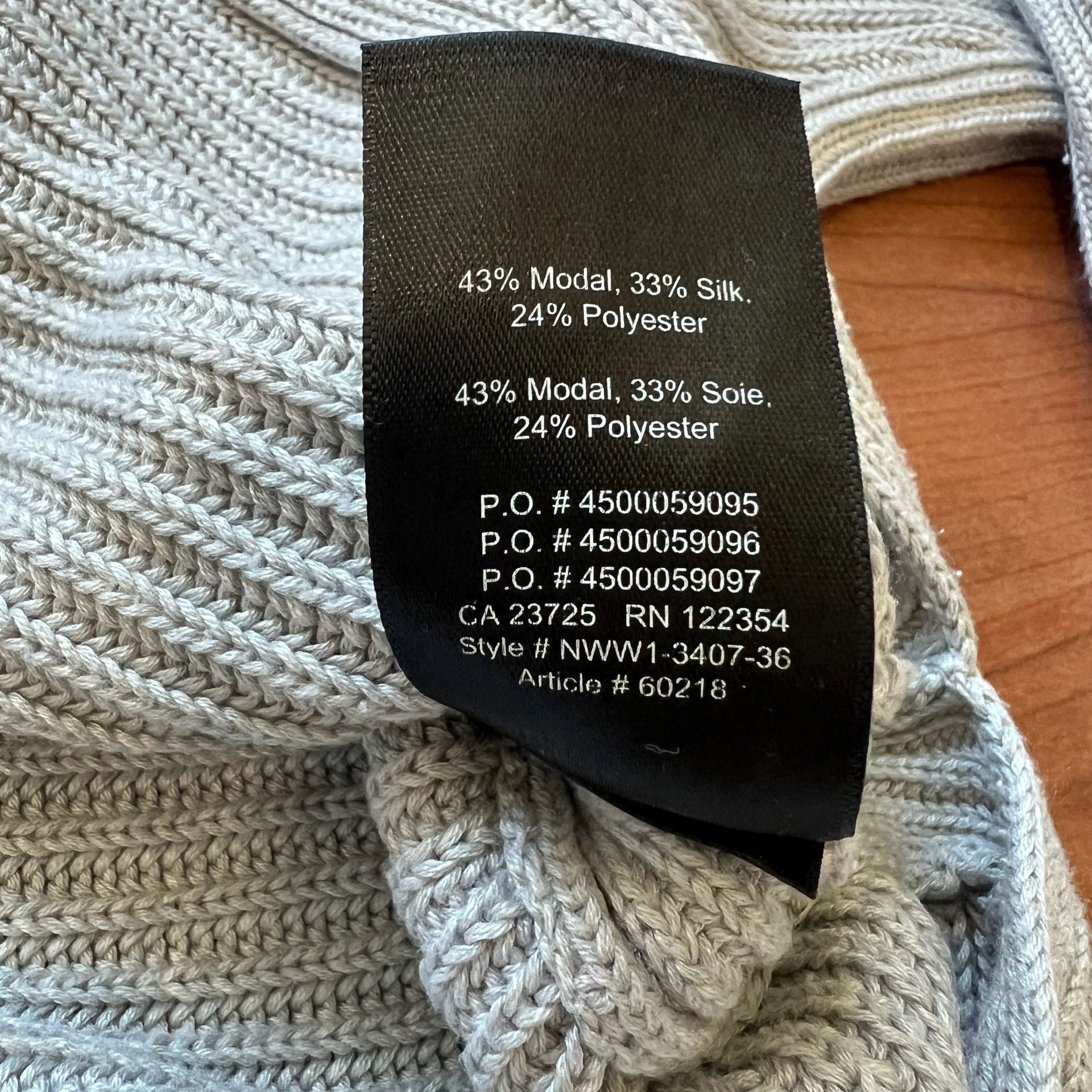 Babaton Ribbed Silk Knit Modal Sweater Size M Light Gray Boatneck 8