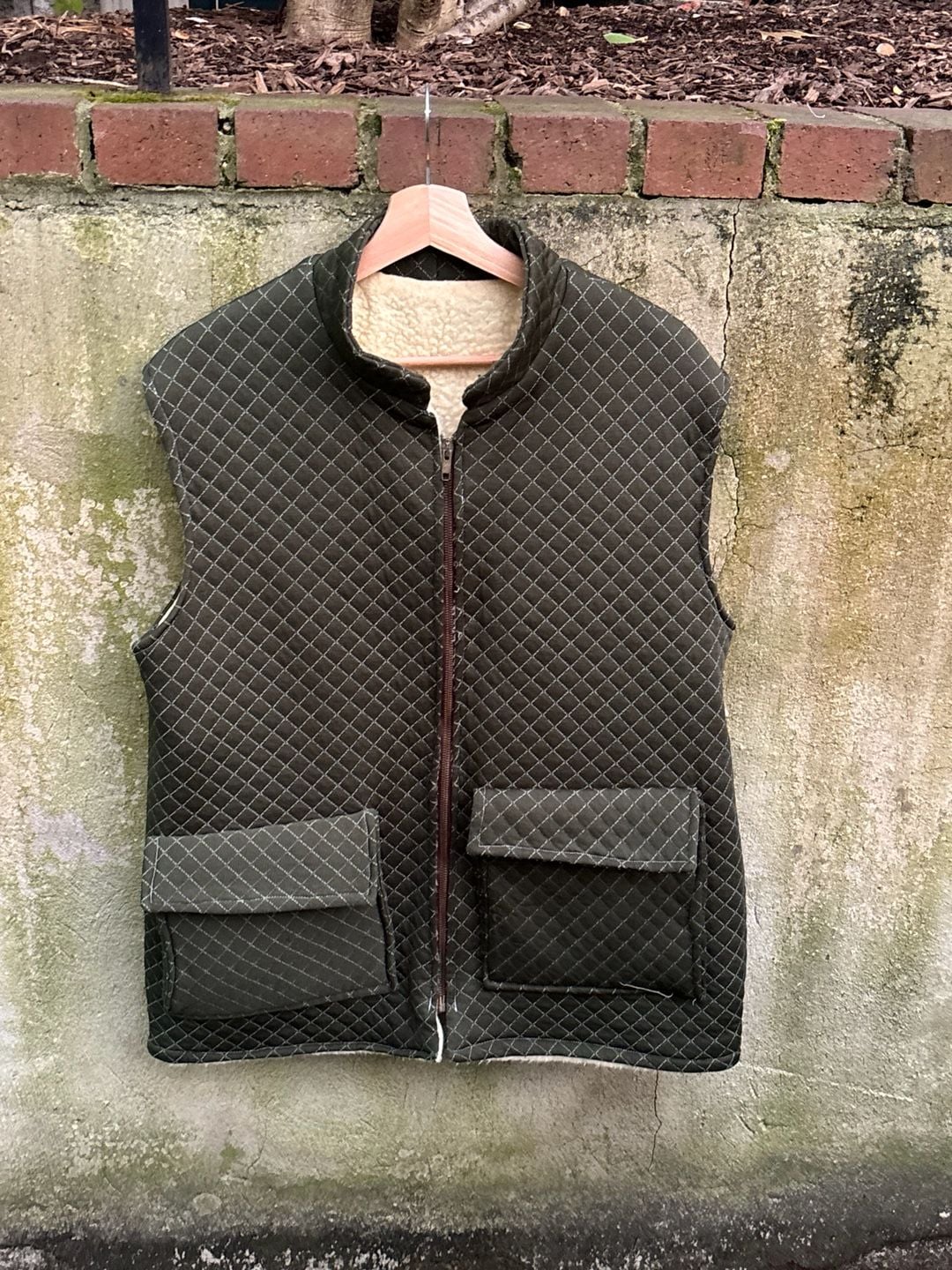 1970’s Vintage Quilted Fleece Lined Vest 2