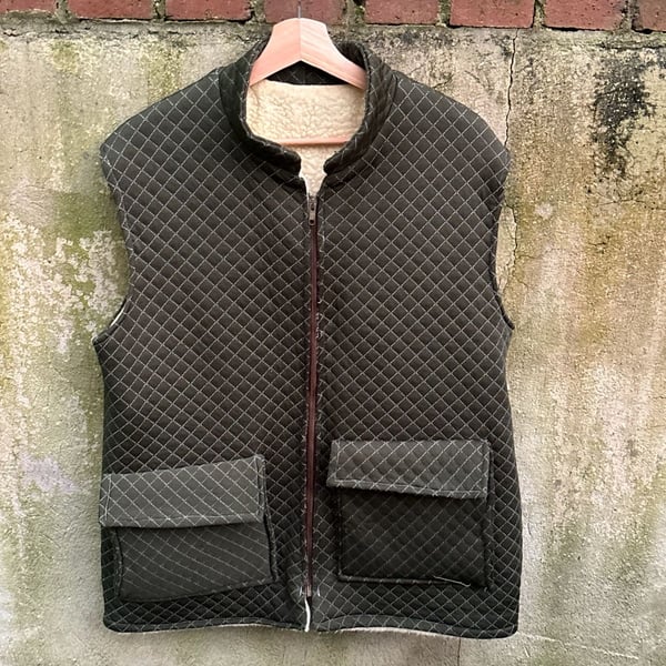 1970’s Vintage Quilted Fleece Lined Vest