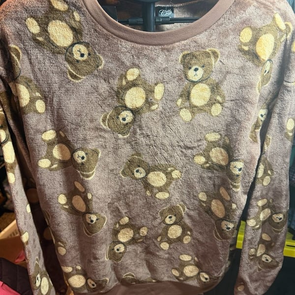 Cold Crush Teddy Bear Sherpa Sweatshirt Size XL Brown Fleece Pullover