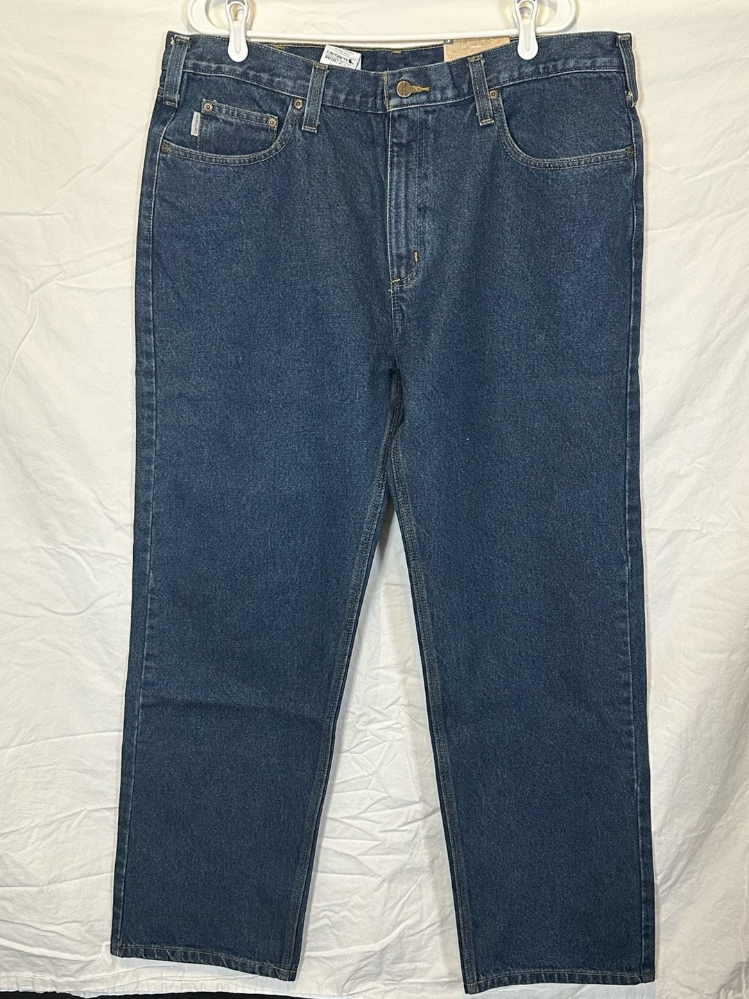 Carhartt B460 DVB Relaxed Fit Straight Leg Jeans Size 40x32 Dark Wash Denim 2