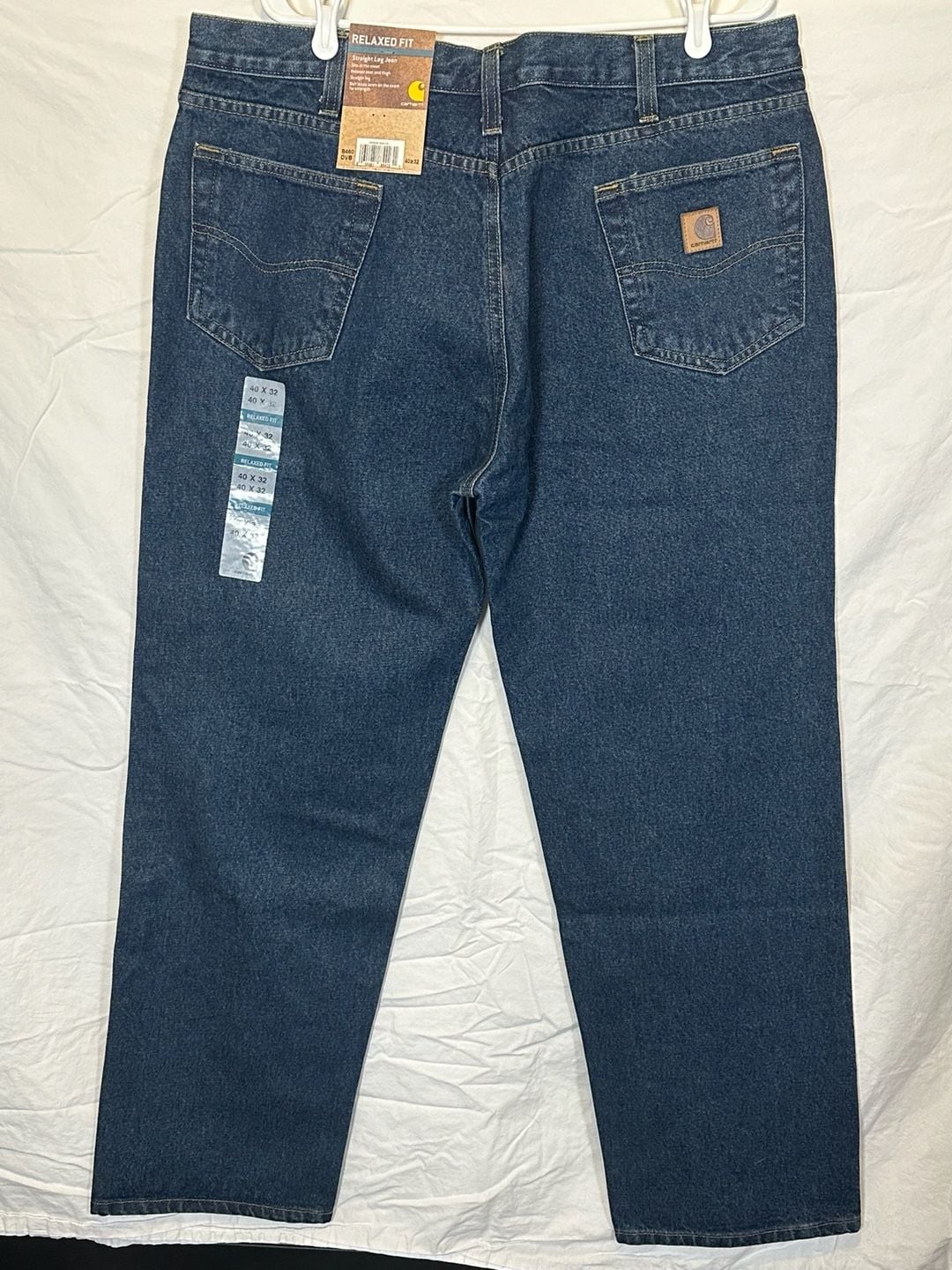 Carhartt B460 DVB Relaxed Fit Straight Leg Jeans Size 40x32 Dark Wash Denim 3