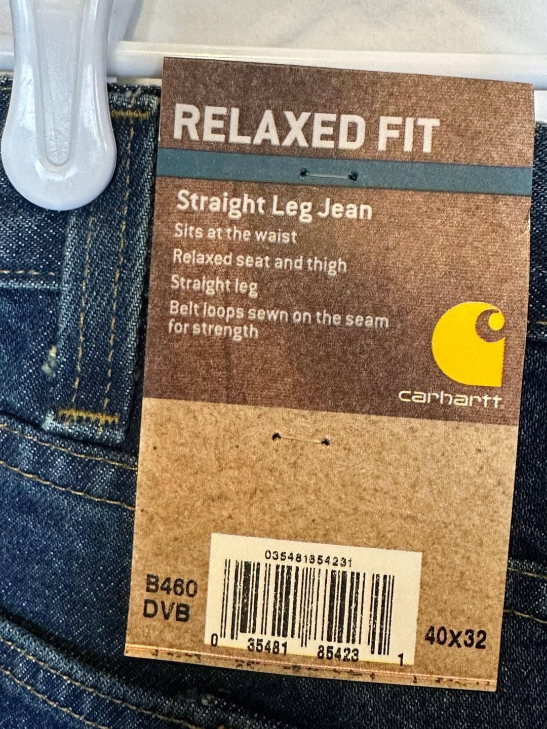 Carhartt B460 DVB Relaxed Fit Straight Leg Jeans Size 40x32 Dark Wash Denim 5