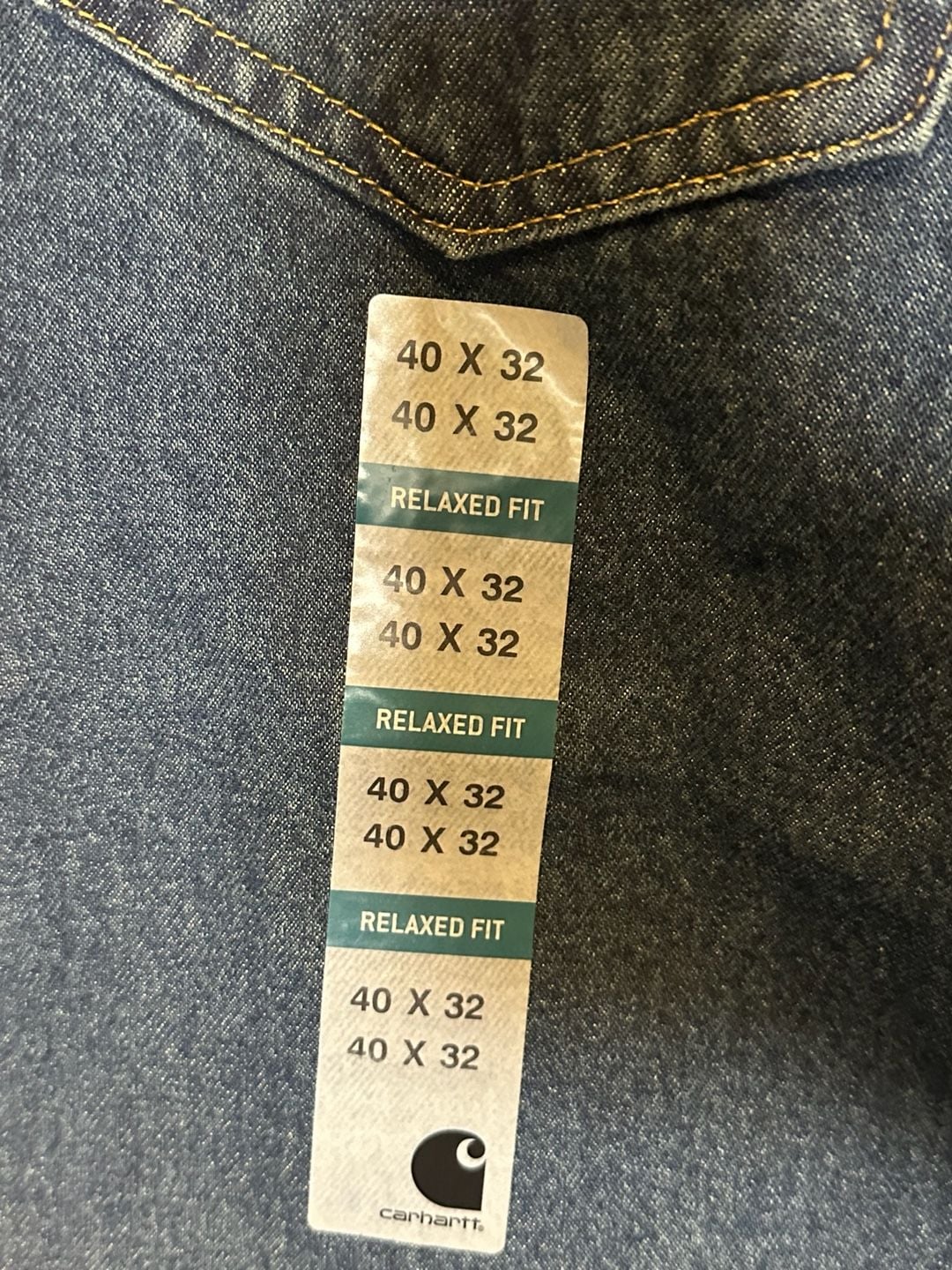 Carhartt B460 DVB Relaxed Fit Straight Leg Jeans Size 40x32 Dark Wash Denim 6