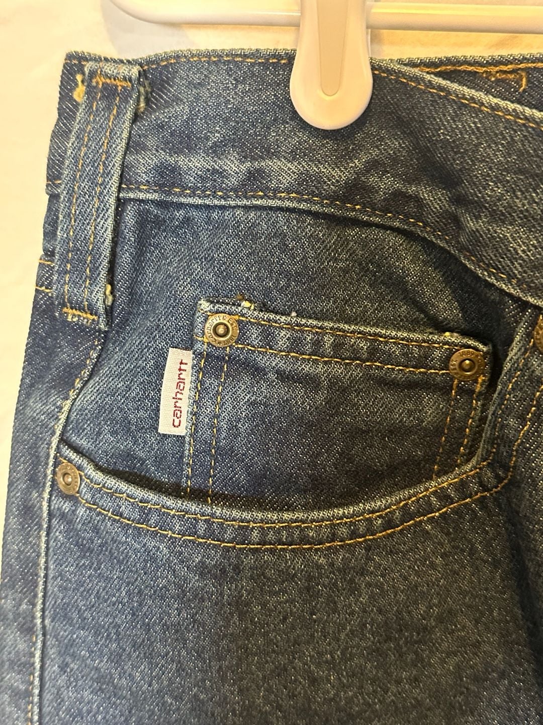 Carhartt B460 DVB Relaxed Fit Straight Leg Jeans Size 40x32 Dark Wash Denim 8