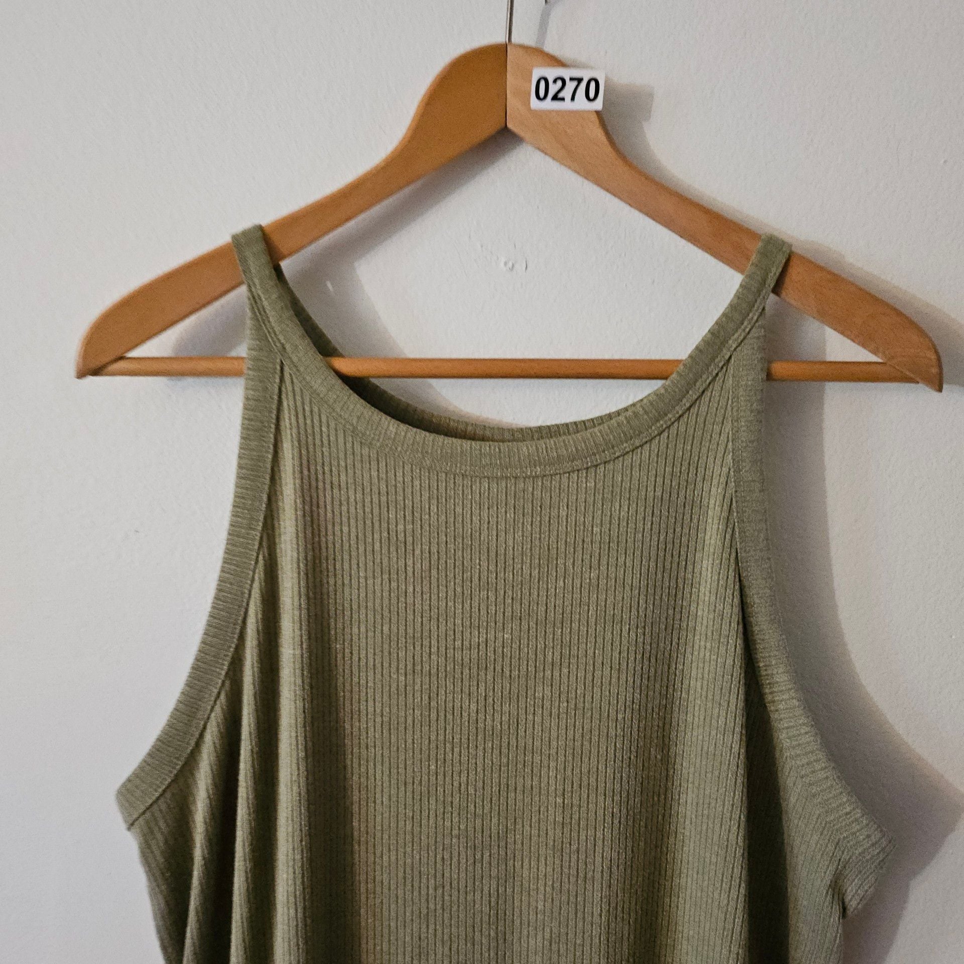 Ribbed Maxi Dress Size XL Green 270 3