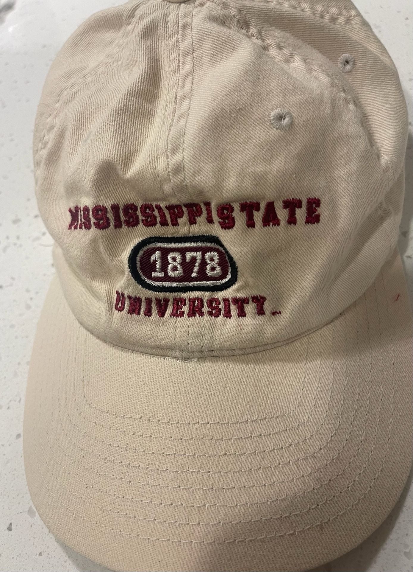 Mississippi State University 1878 Adjustable Baseball Hat Tan Embroidered 4