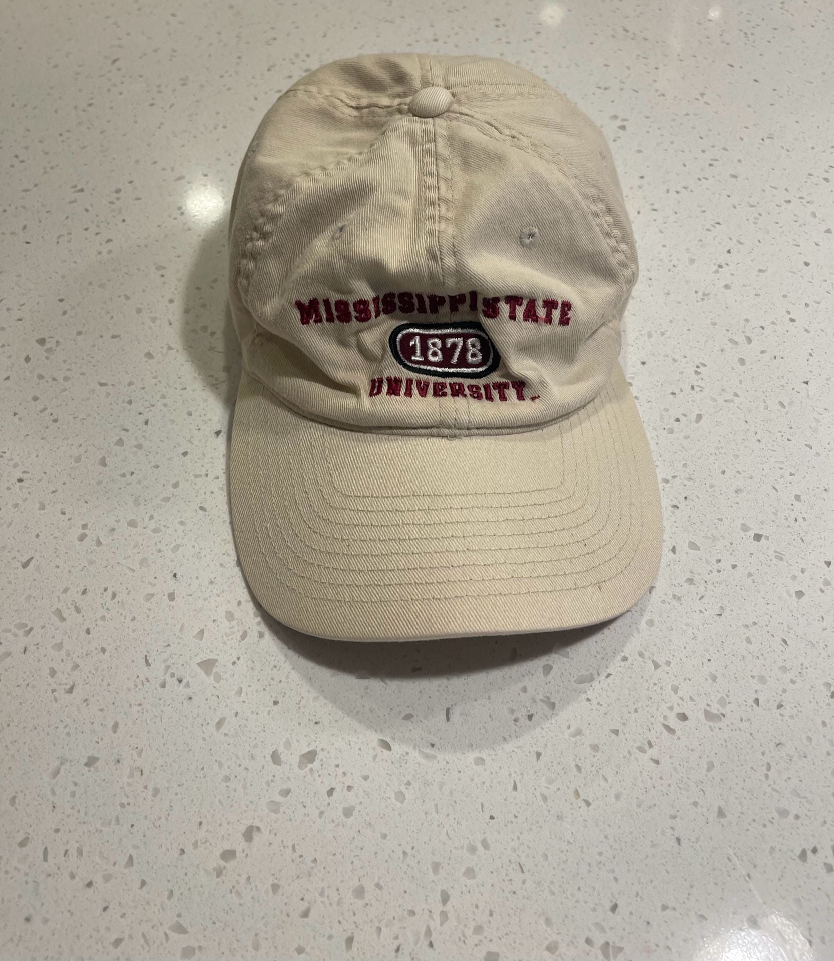 Mississippi State University 1878 Adjustable Baseball Hat Tan Embroidered 2