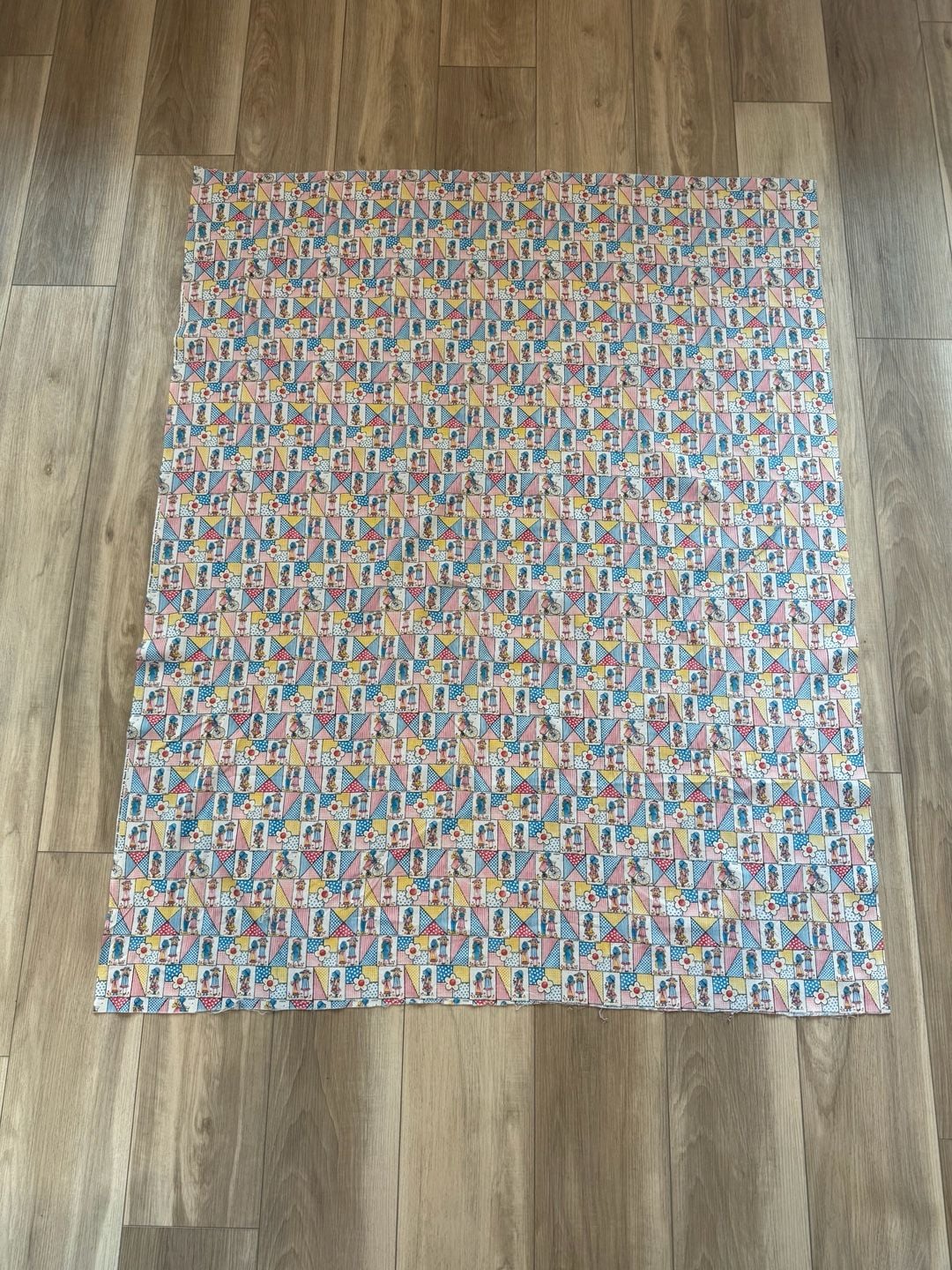 American Greetings Vintage Holly Hobbie Quilt Patchwork Cotton Fabric 43 W X 55 L 2