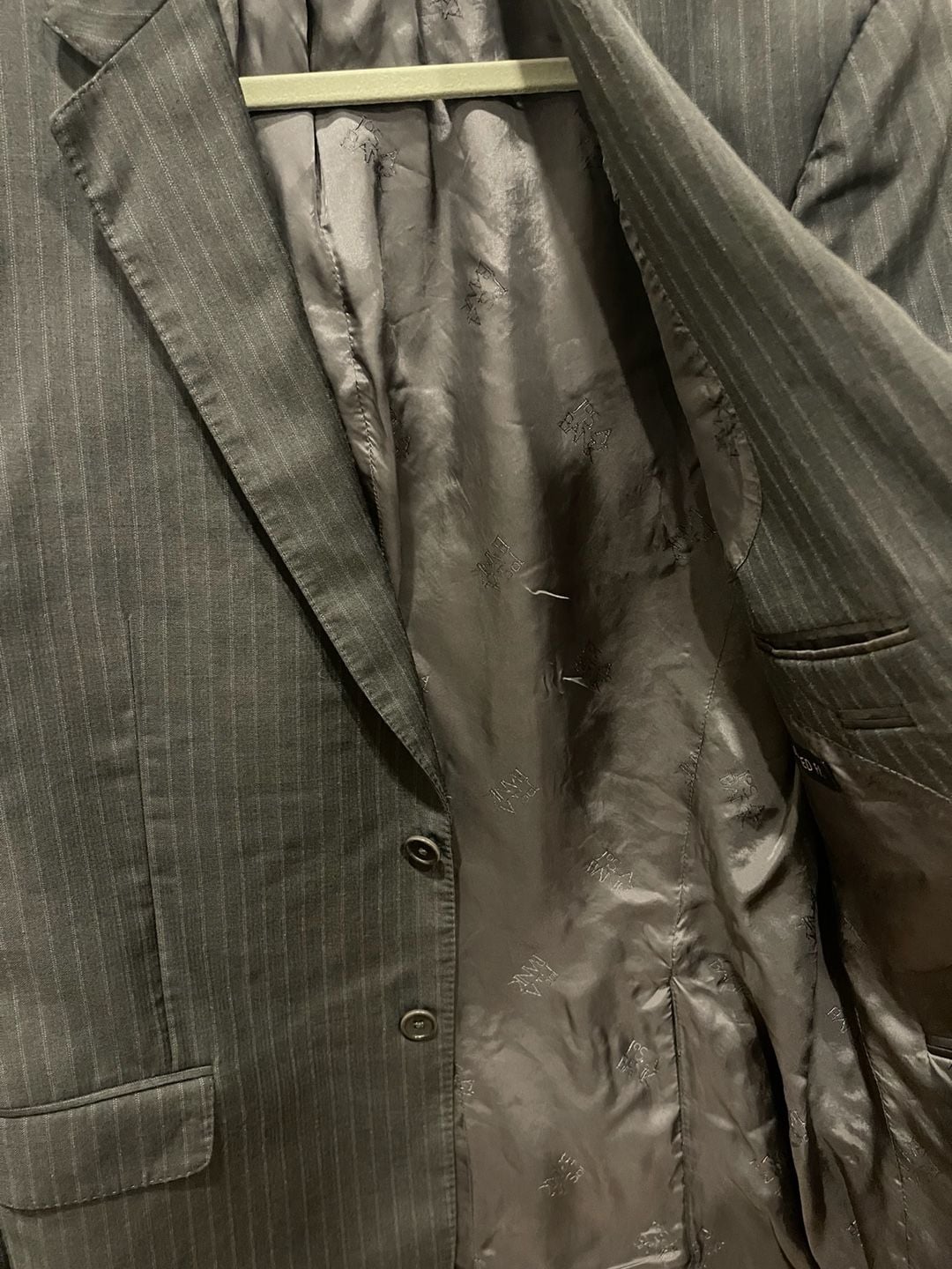 Jos A Bank Men’s 46R Charcoal Gray Pinstripe Wool 2-Button Blazer Jacket 3