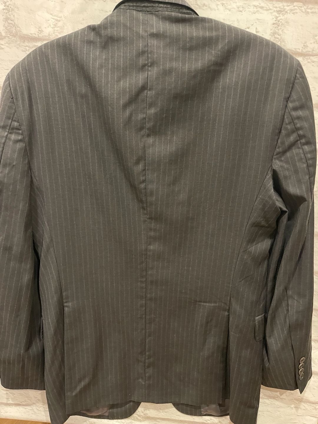 Jos A Bank Men’s 46R Charcoal Gray Pinstripe Wool 2-Button Blazer Jacket 5