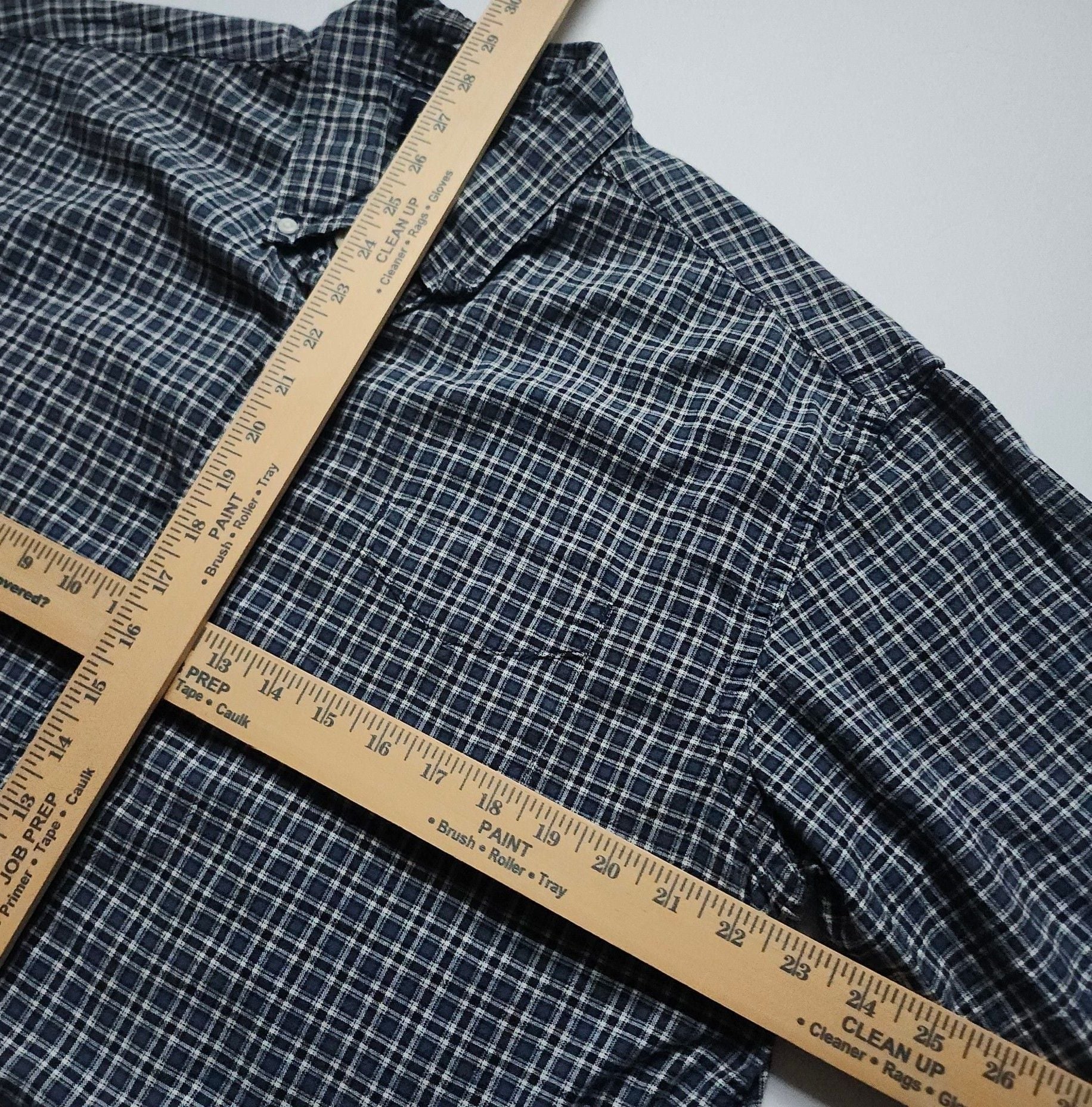 Sonoma Boxy Button Down Shirt Size L Blue Plaid Short Sleeve 3