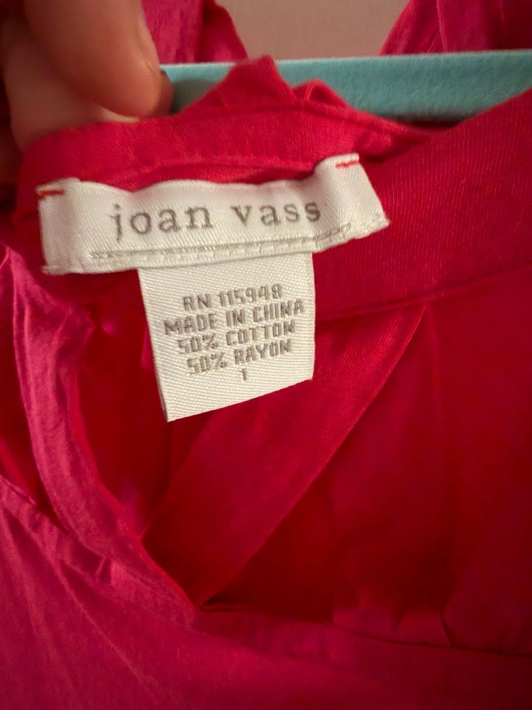 Joan Vass Lattice Neck Dress Size S Pink 4