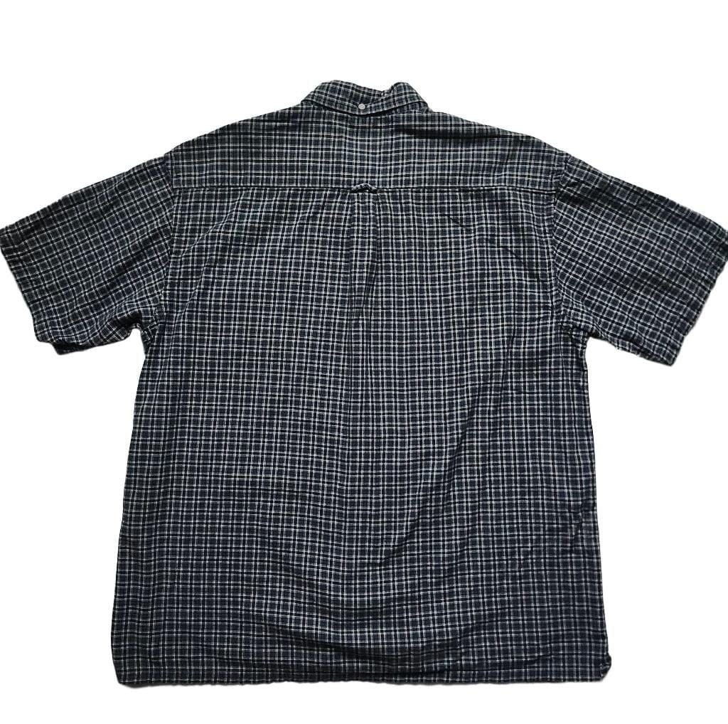 Sonoma Boxy Button Down Shirt Size L Blue Plaid Short Sleeve 6