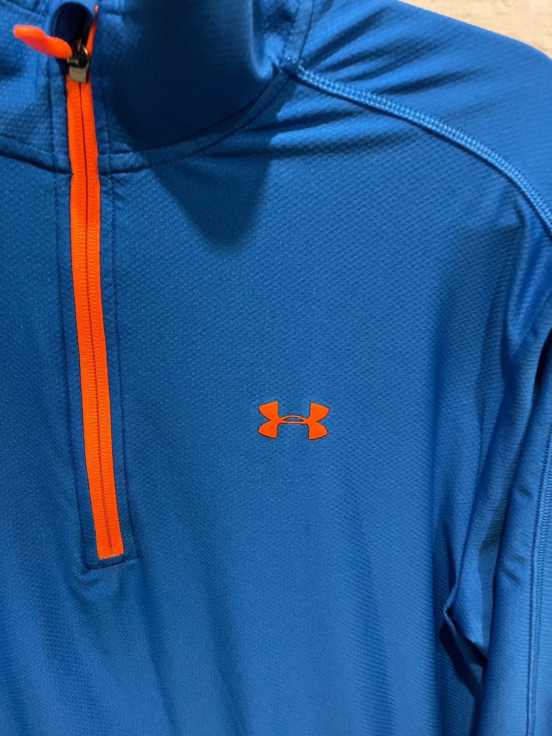 Under Armour Velocity 2.0 Size MD/M Blue Orange 1/4 Zip Pullover 3