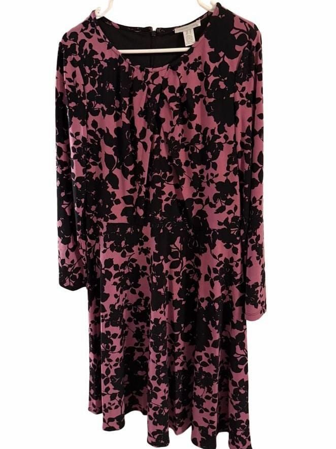 Women's London Times Floral Pleated Fit & Flare Dress 2