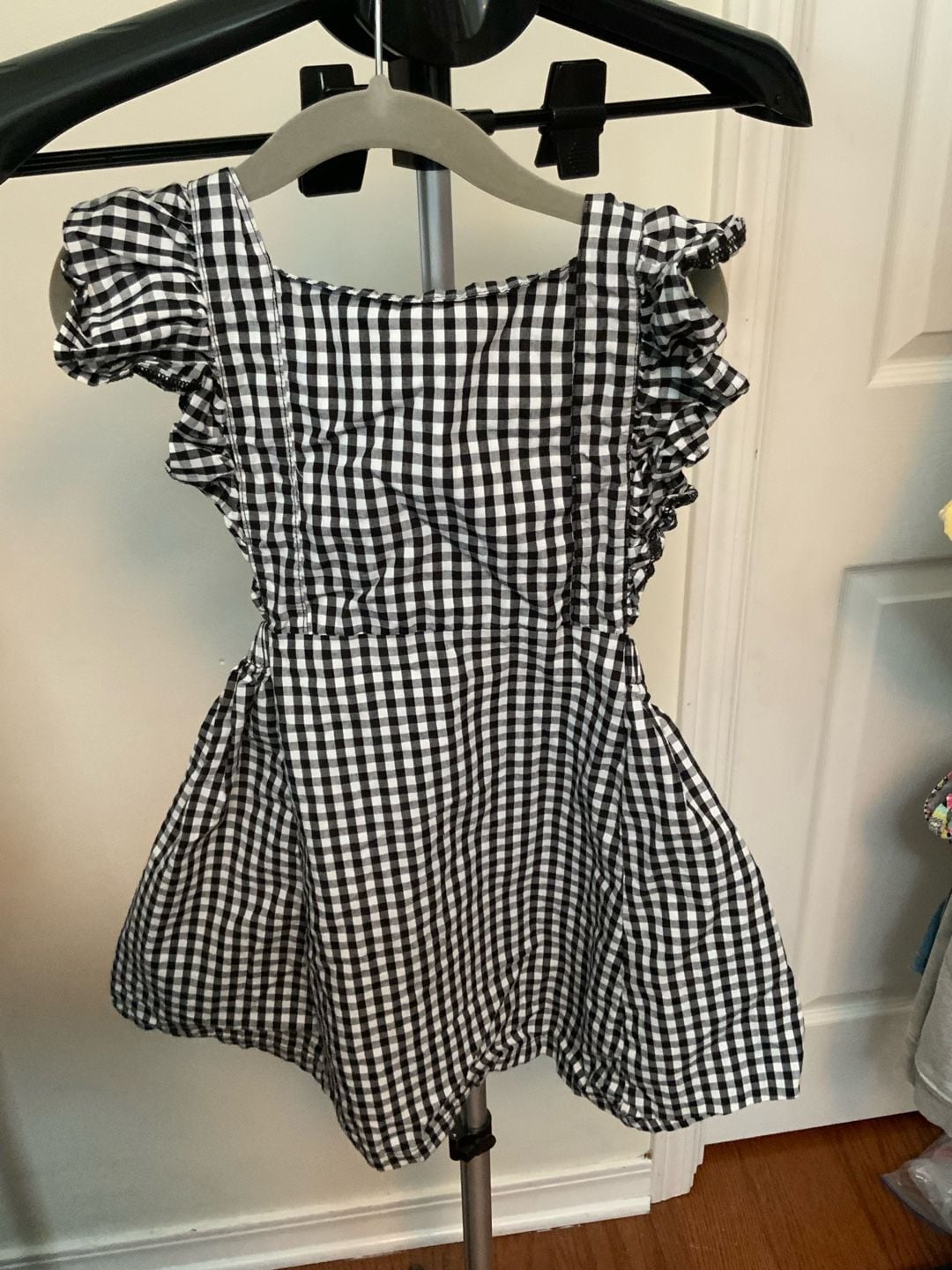 Bailey’s Blossom Gingham Dress Girls Size 5T Black White Ruffle 2