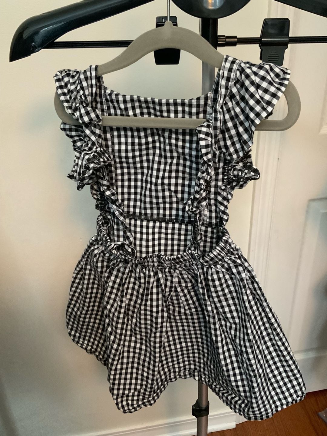 Bailey’s Blossom Gingham Dress Girls Size 5T Black White Ruffle 3