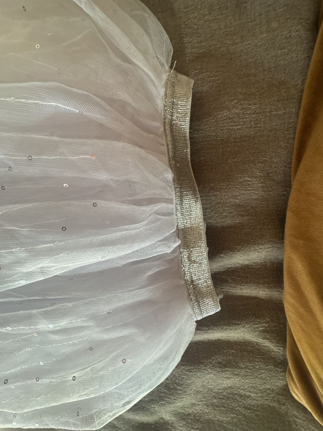 Little Adventures Tutu Skirt Size One Size White Sequin Tulle 4