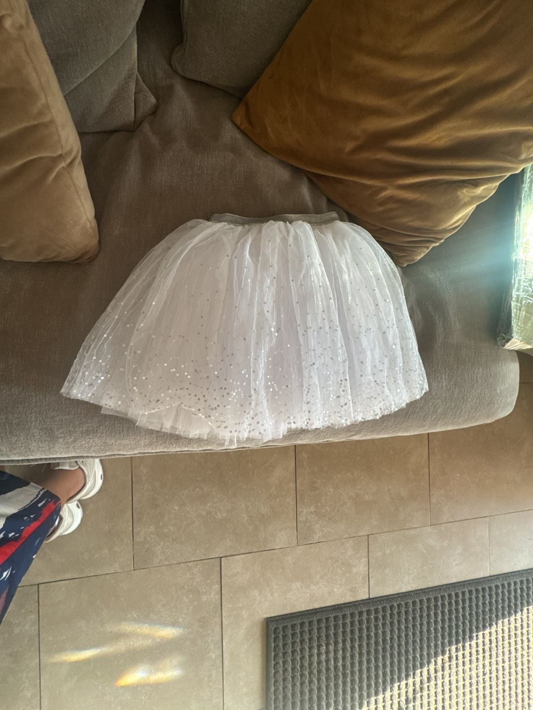Little Adventures Tutu Skirt Size One Size White Sequin Tulle 2