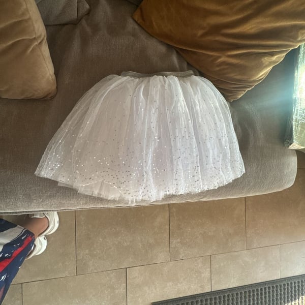 Little Adventures Tutu Skirt Size One Size White Sequin Tulle