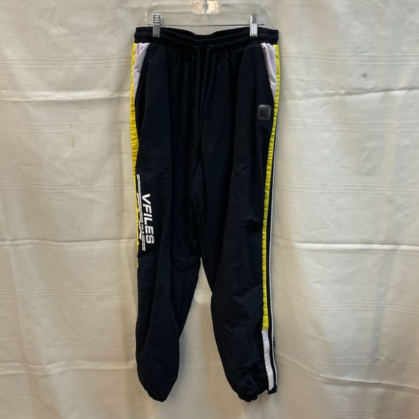 L Large Fila x Vfiles Track Pants Black Yellow Greenhouse 2019 Collab Streetwear Collector 