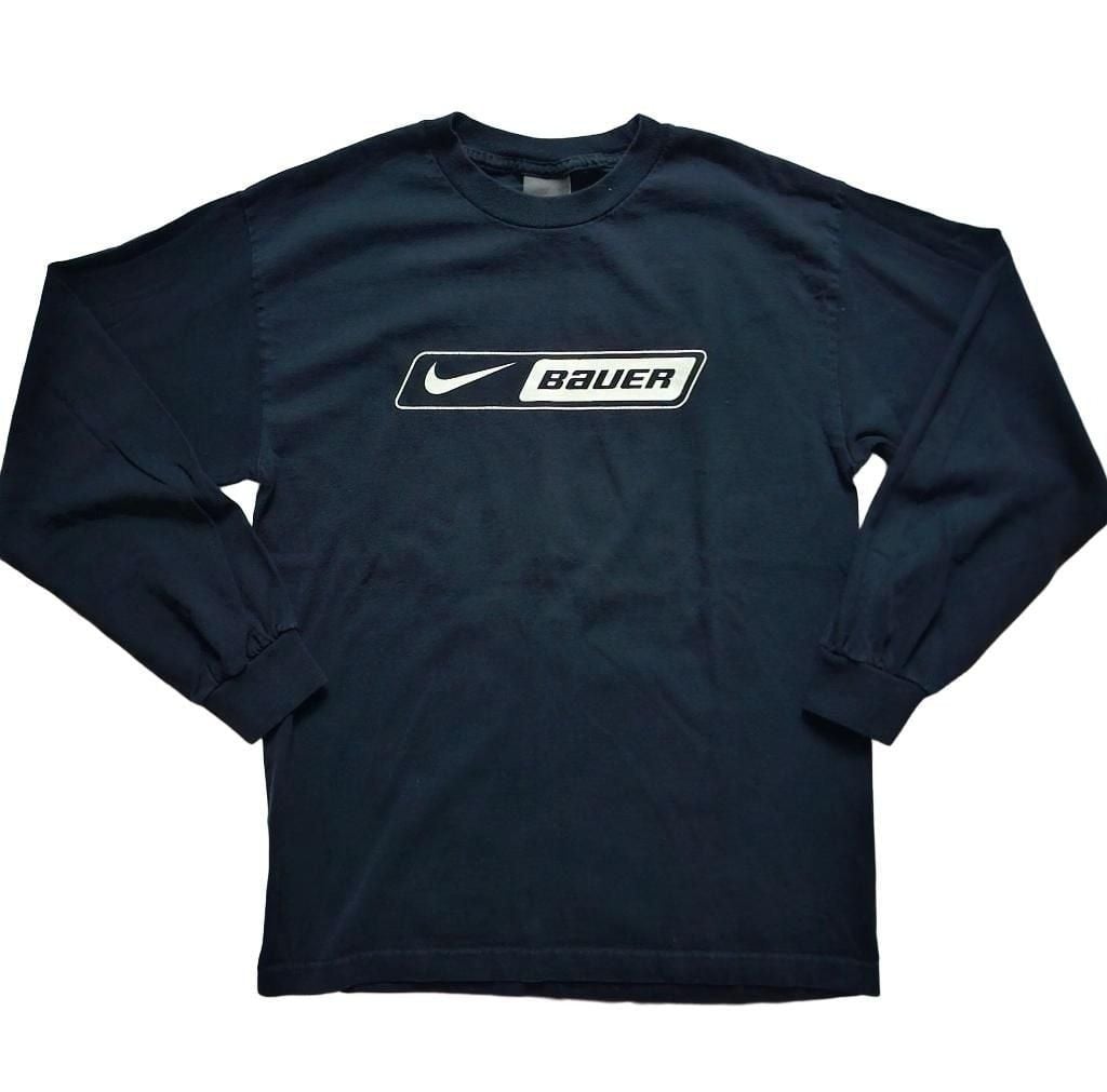 Nike Bauer Long Sleeve T-Shirt Size Medium Navy Vintage 2