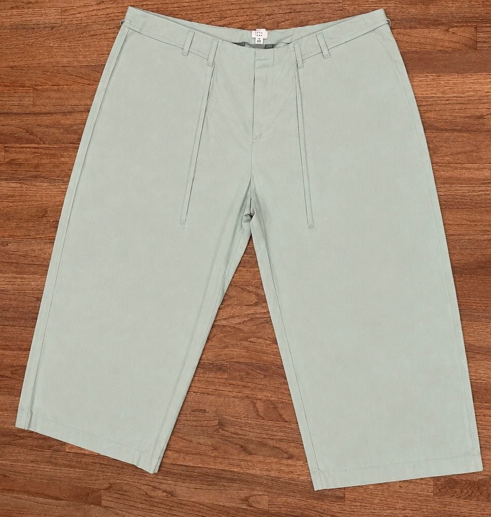 A New Day Pleated Wide Leg Pants Size 20 Sage Green Cropped 2