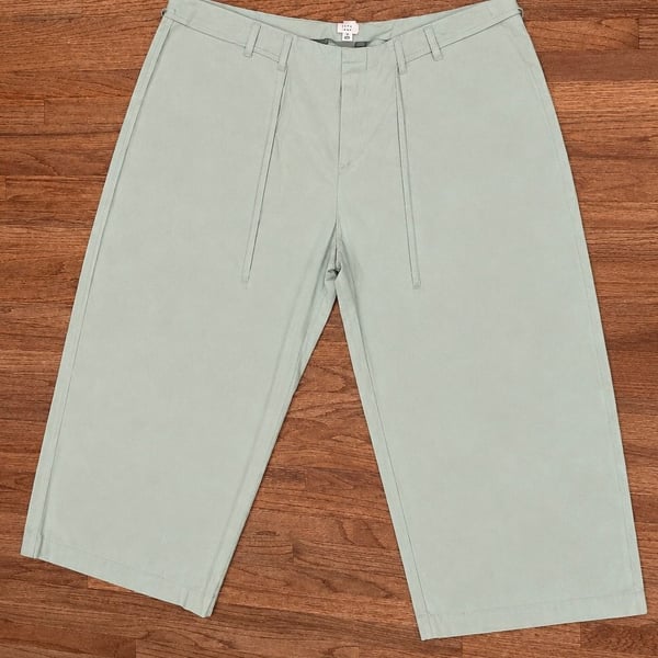 A New Day Pleated Wide Leg Pants Size 20 Sage Green Cropped