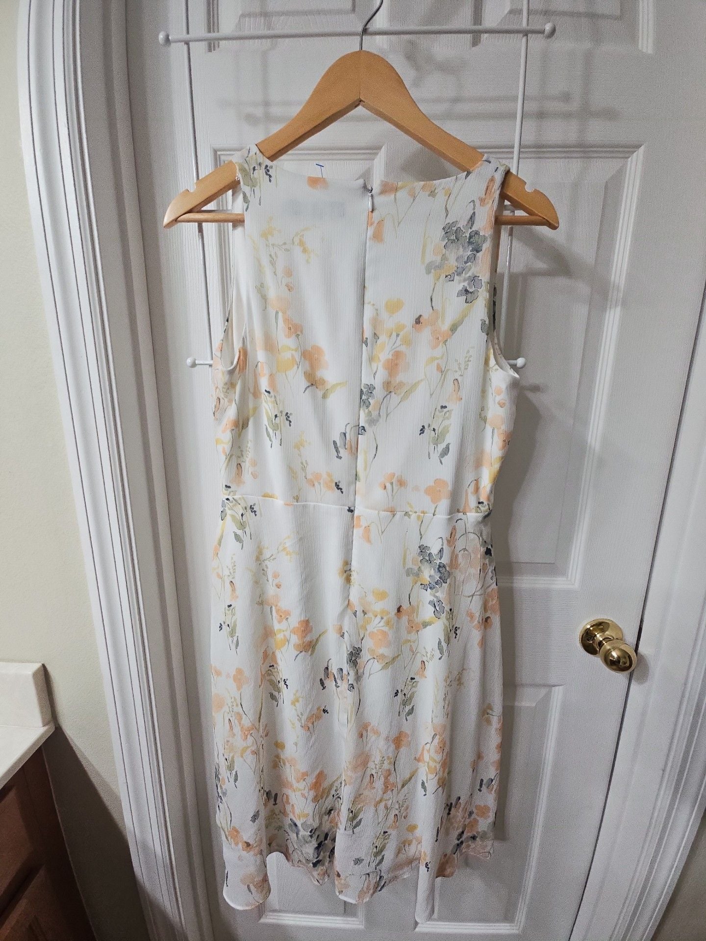 Lauren Ralph Lauren Floral Dress Size 8P White Orange Sleeveless V-Neck 5