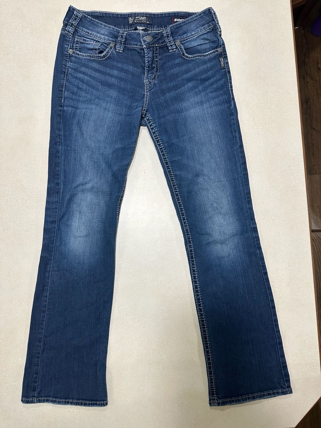 Silver Jeans Co Suki Slim Boot Jeans W31 L33 Curvy Stretch Blue Denim 2