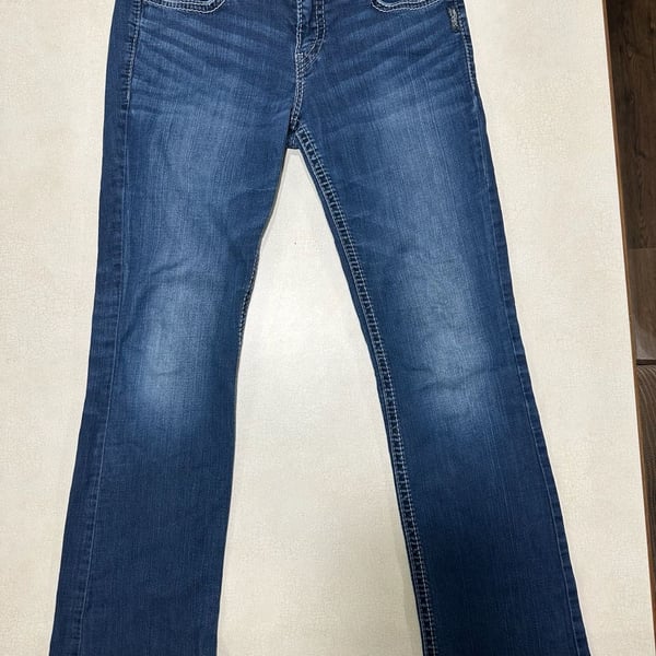 Silver Jeans Co Suki Slim Boot Jeans W31 L33 Curvy Stretch Blue Denim