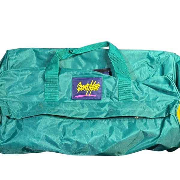 Sports Mate Regular Sports Bag Teal Purple Vintage Duffel Bag