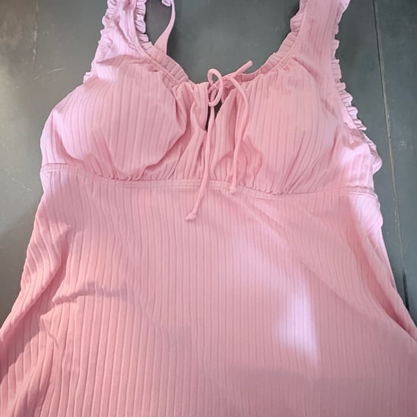 Modlily Swimsuit Set Size XL Pink Tropical Print Tankini