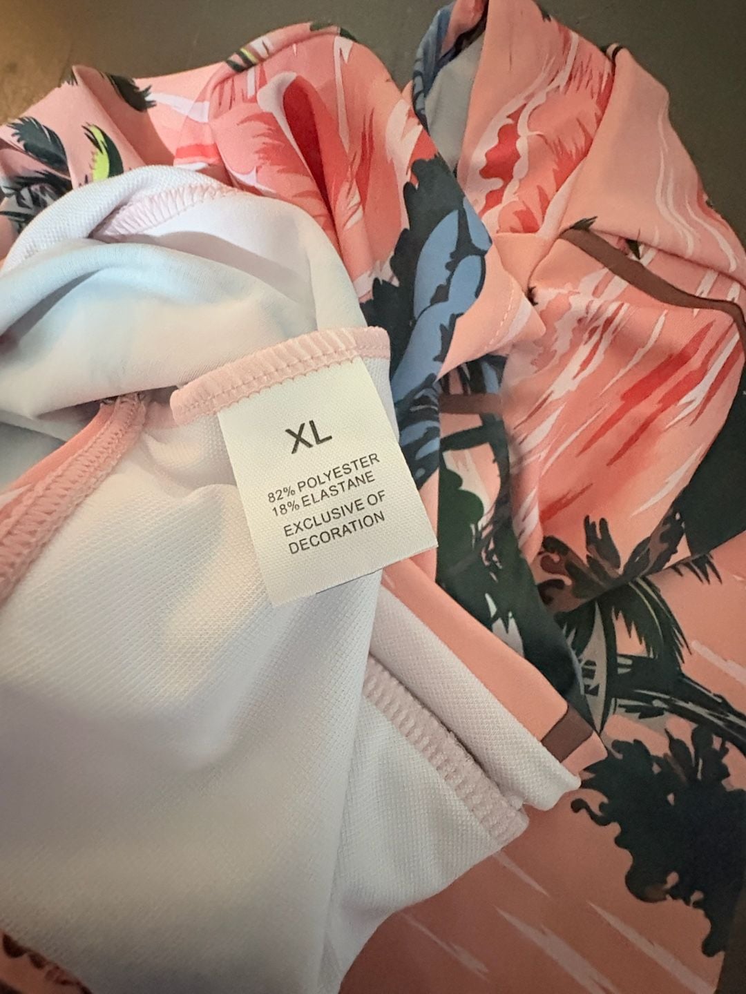 Modlily Swimsuit Set Size XL Pink Tropical Print Tankini 3