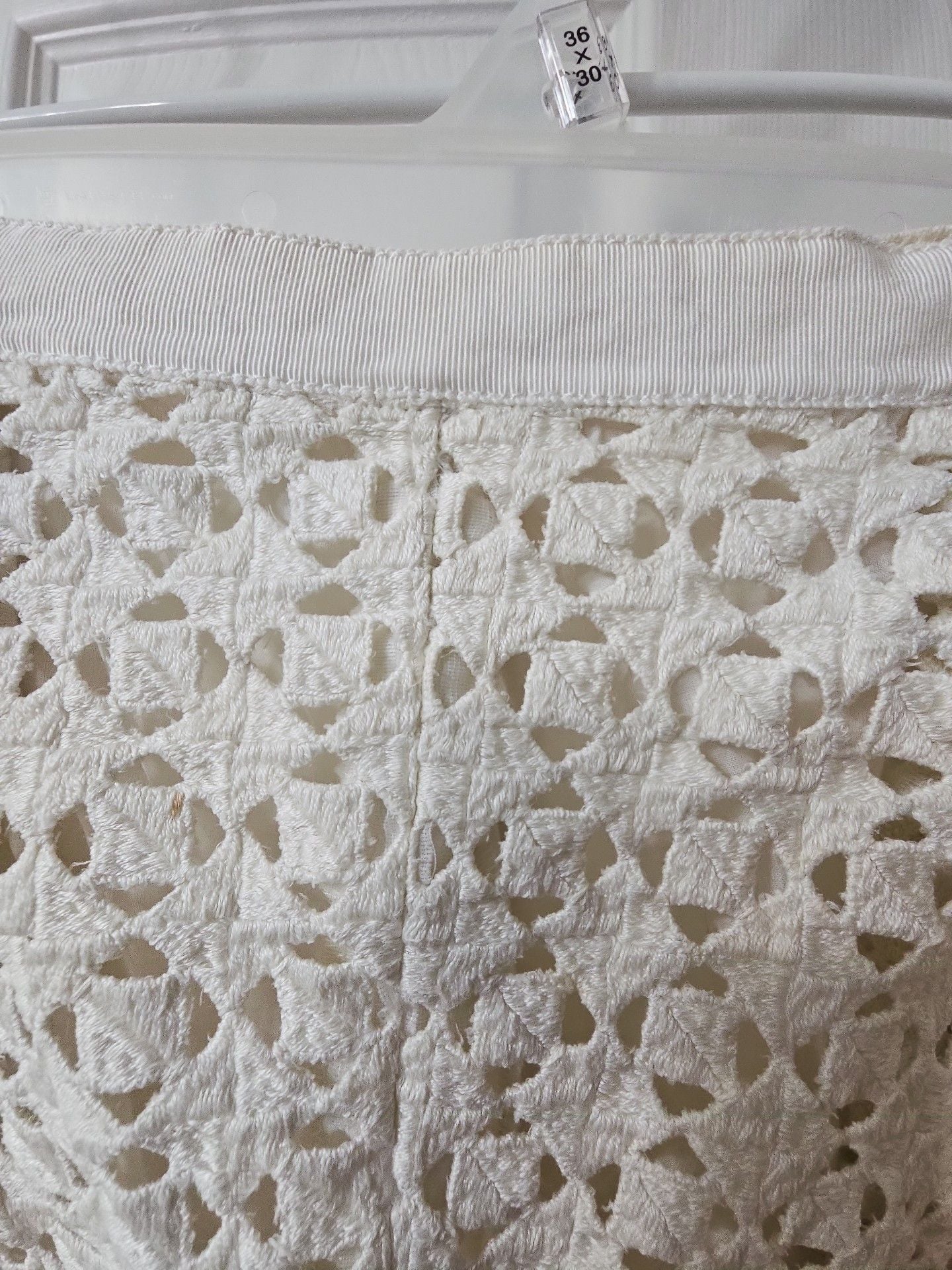 Tory Burch Skirt Size 2 White Cotton Eyelet Crochet A-Line 3