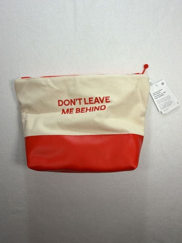 Lululemon Canvas Pouch Wordmark O/S Don't Leave Me Behind Red 2
