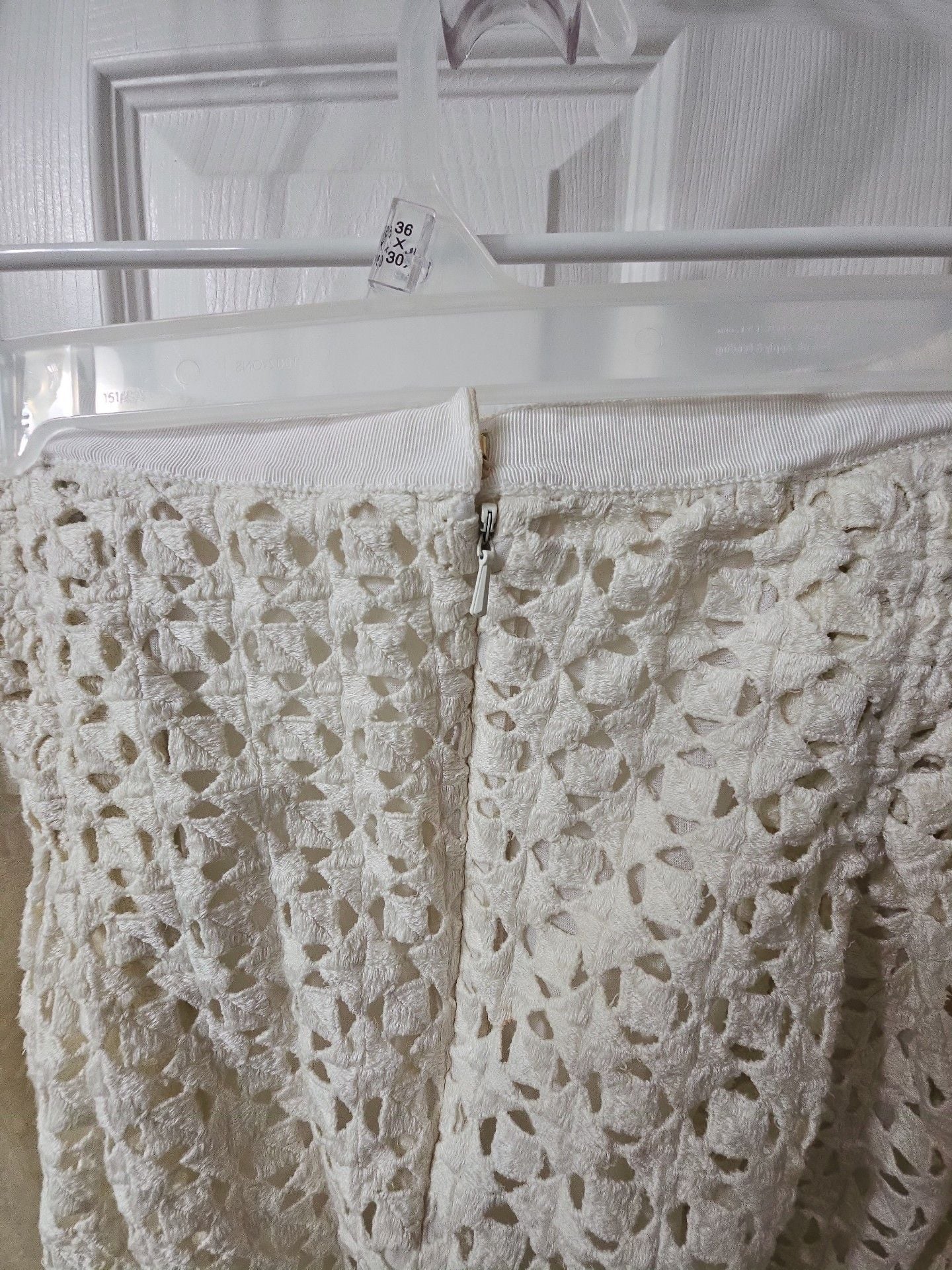 Tory Burch Skirt Size 2 White Cotton Eyelet Crochet A-Line 4
