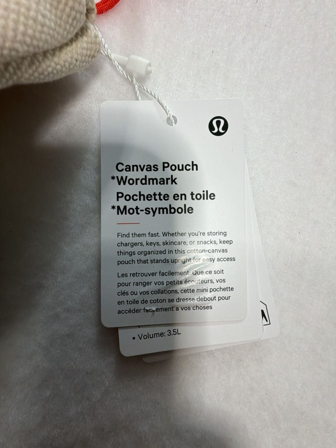 Lululemon Canvas Pouch Wordmark O/S Don't Leave Me Behind Red 3