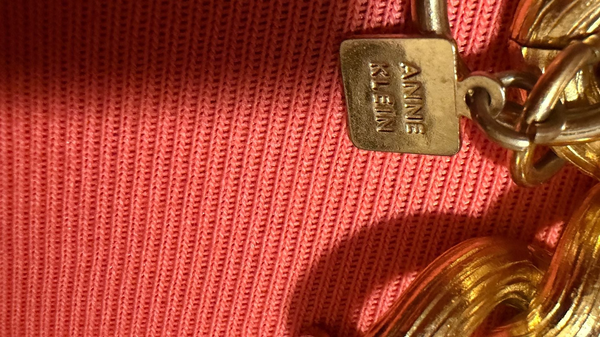 Anne Klein Gold Tone Textured Links Necklace 4