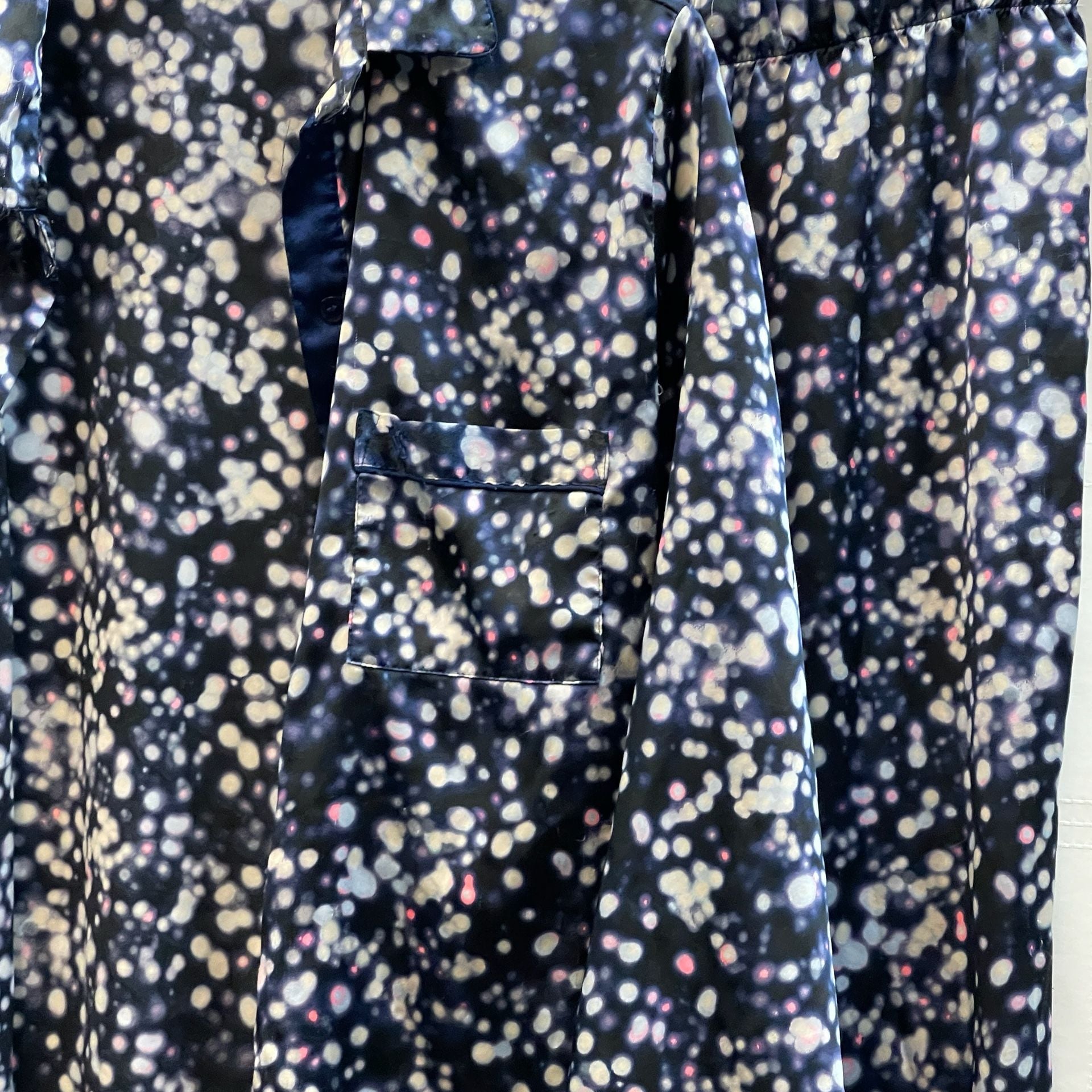 Vintage Retired Victoria's Secret Satin Notch Collar Pajama Set Size M Polka Dot Navy 4