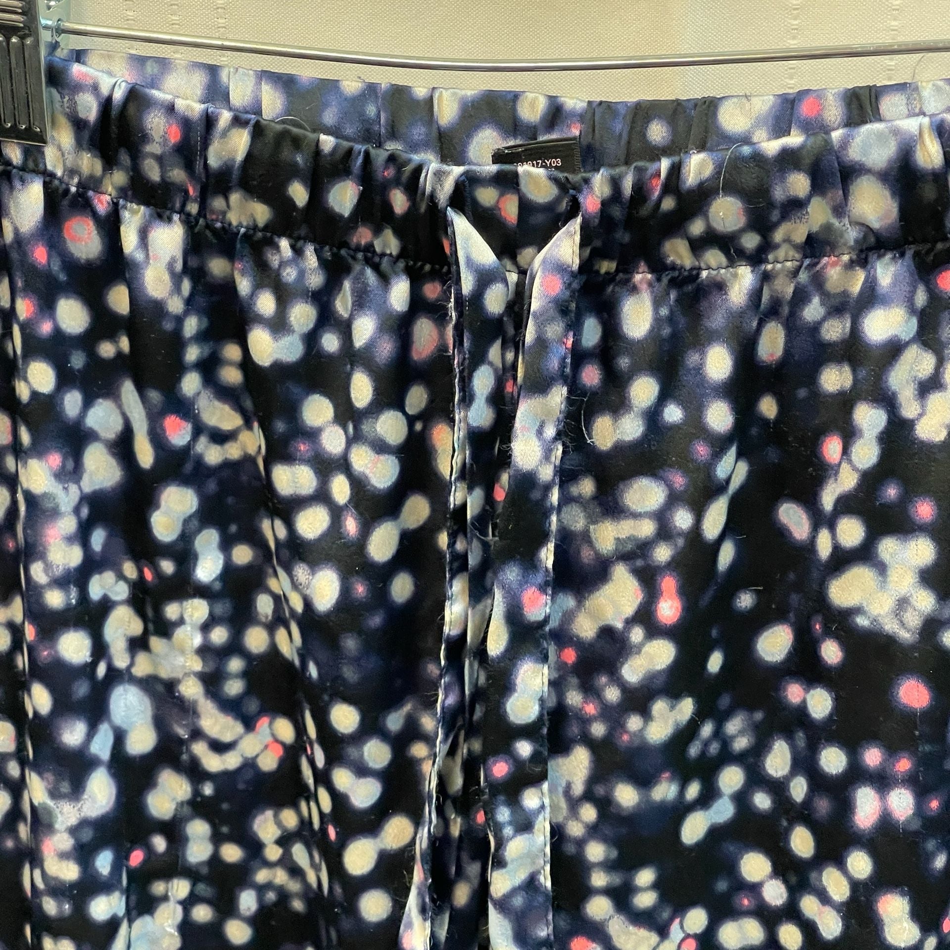Vintage Retired Victoria's Secret Satin Notch Collar Pajama Set Size M Polka Dot Navy 6