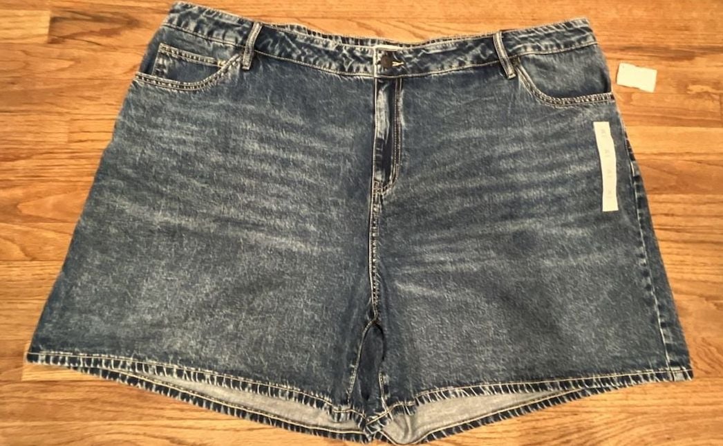 Ava & Viv Midi Shorts Size 26 Blue Denim High-Rise Relaxed Fit 2