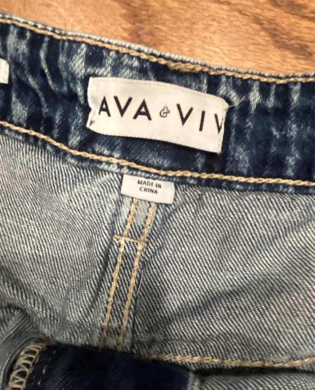 Ava & Viv Midi Shorts Size 26 Blue Denim High-Rise Relaxed Fit 4