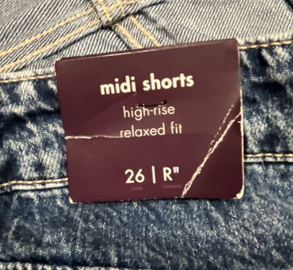 Ava & Viv Midi Shorts Size 26 Blue Denim High-Rise Relaxed Fit 6