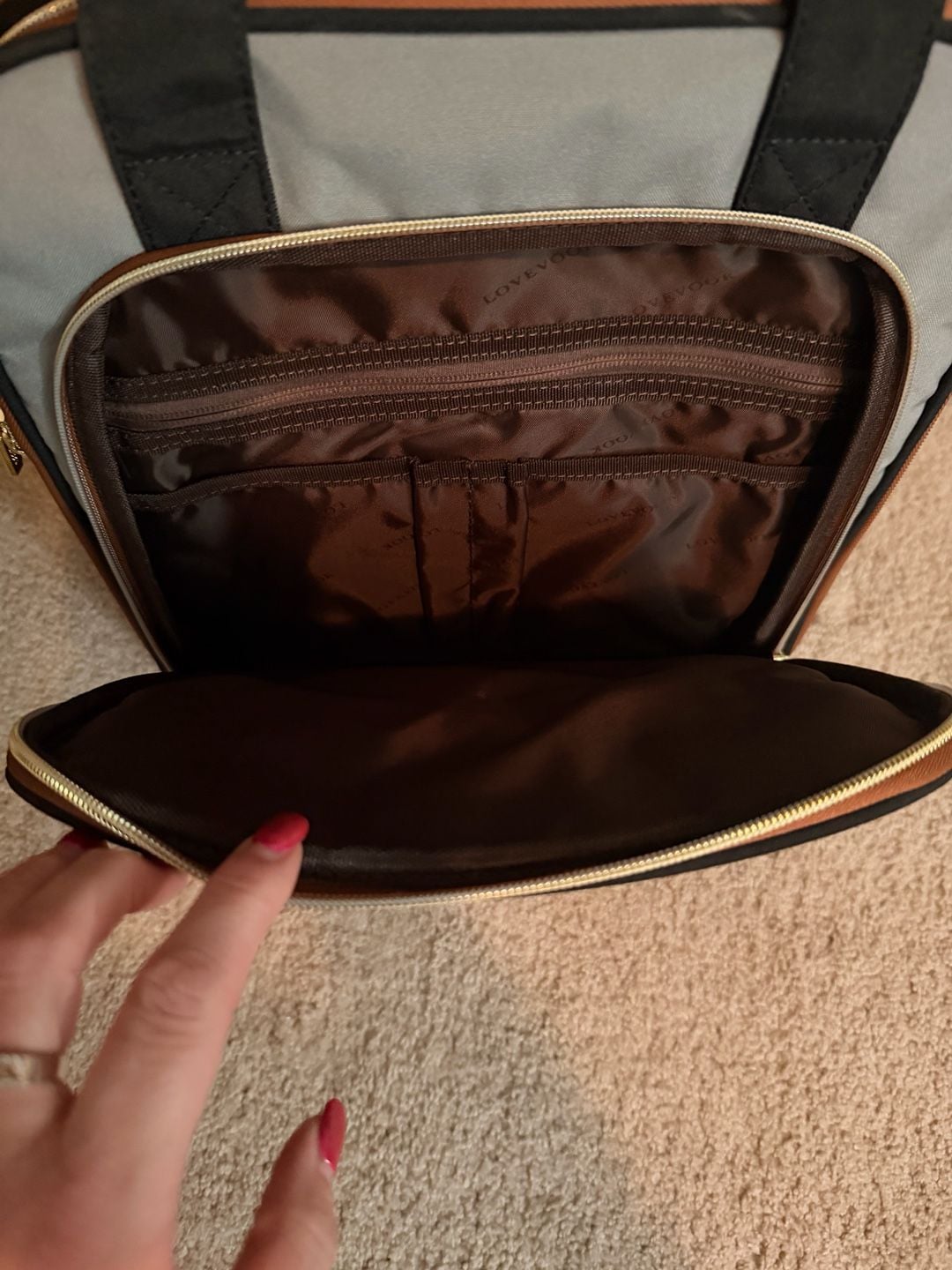 LOVEVOOK Rolling Laptop Bag 17.3 Inch Carry On Suitcase Black Brown 3