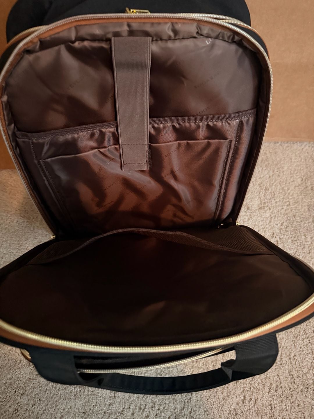 LOVEVOOK Rolling Laptop Bag 17.3 Inch Carry On Suitcase Black Brown 4